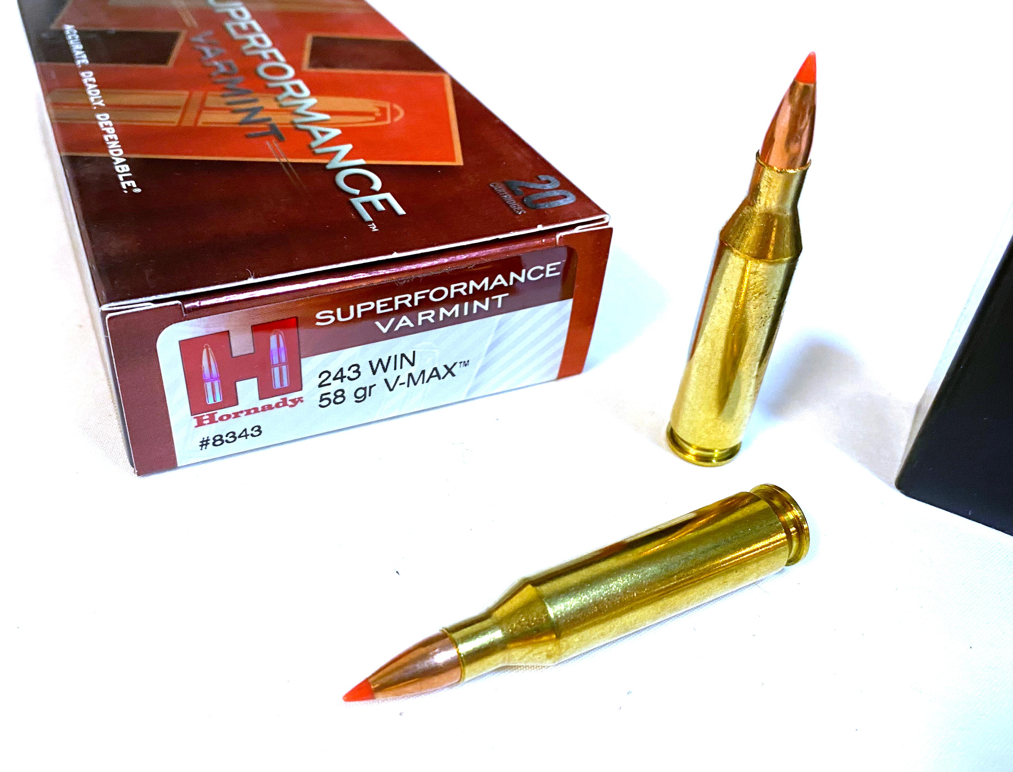 NIB 20rds. of .243 WIN. Hornady Superformance Varmint 58gr. V-MAX Ammunition