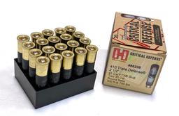 NIB 25 Shotshells of .410 GA. 2-1/2" Hornady Critical Defense 410 Triple Defense Ammunition