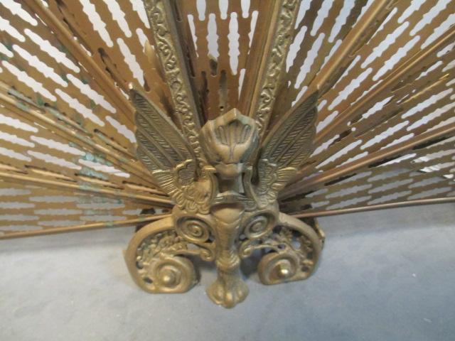 Folding Brass Fireplace Screen