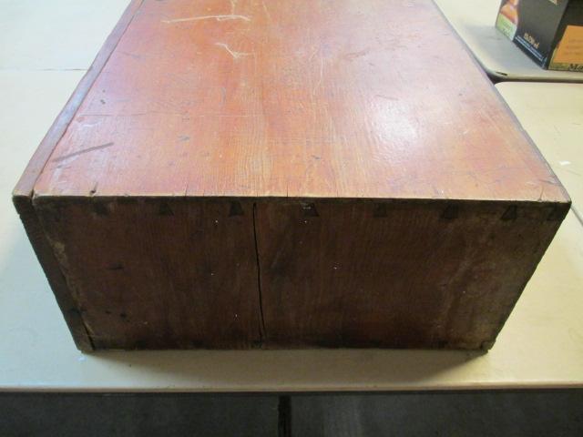 Primitive Wooden Storage Drawer/Base With Dovetail Construction