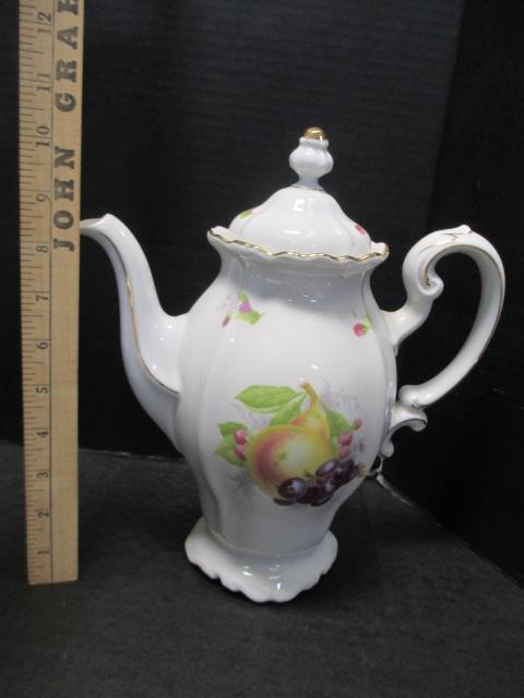 Johann Haviland Bavarian Teapot, Cream, & Lidded Sugar