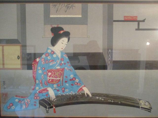 Pair of Framed and Matted Japanese Wood Block Prints