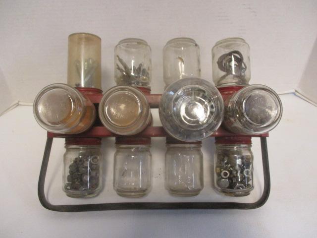 Glass Jar Metal Screw Caddy