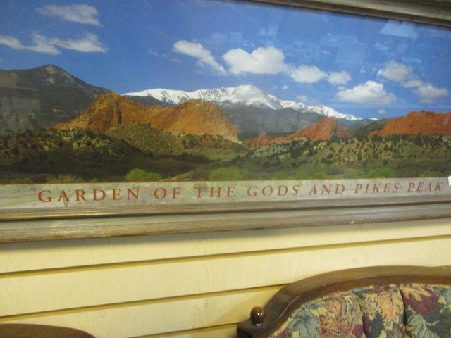 Garden Of The Gods And Pikes Peak Framed Panoramic Print