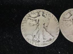 Lot of (3) Walking Liberty Half Dollars