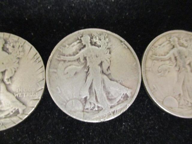 Lot of (3) Walking Liberty Half Dollars