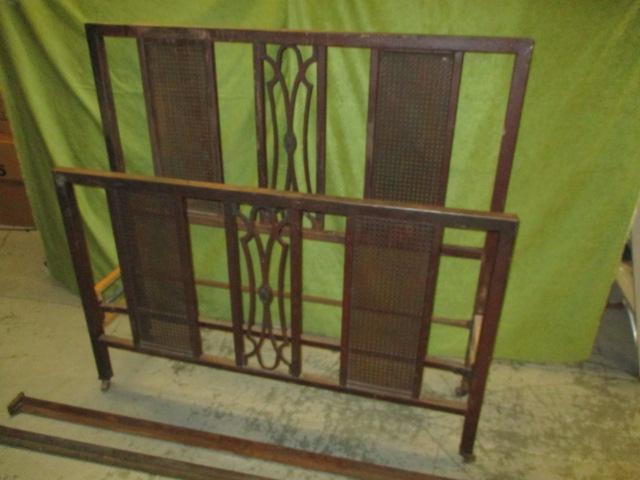 Vintage All Metal Bed w/Rails - Brackets Not Included