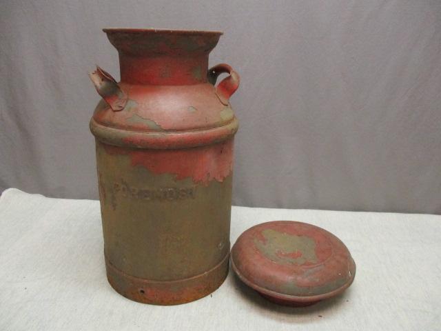 Unusual Small Antique Milk Can From "Foremost"