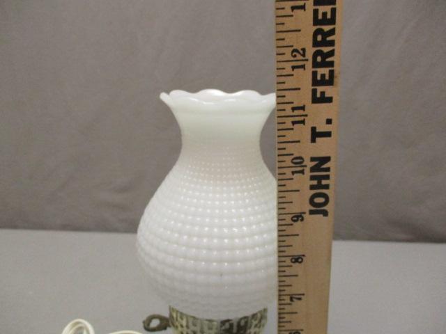 Vintage Hobnail Milk Glass Lamp