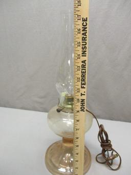 Vintage Oil Lamp Converted to Electric - Can Be Changed Back