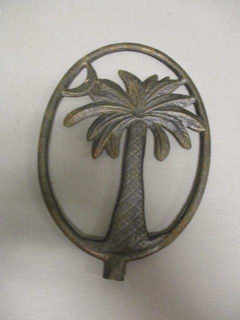 Cast Iron Palm Tree & Crescent Moon Finial - See All Photos