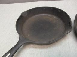 2 Vintage Cast Iron Skillets - See All Photos