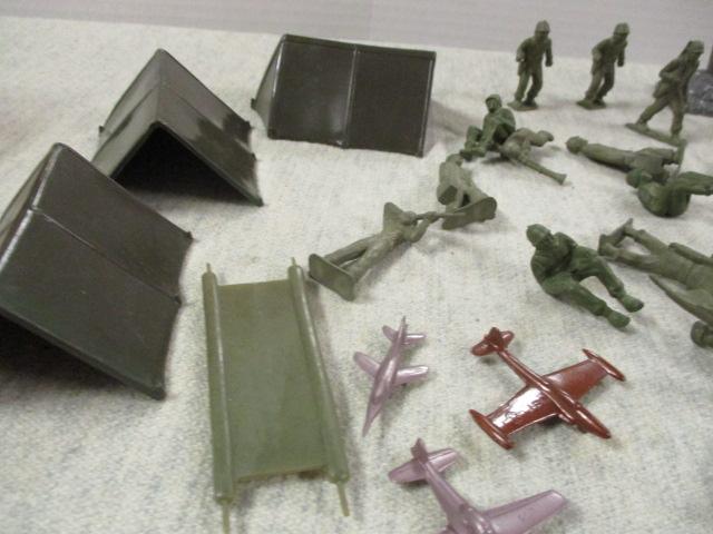 Vintage Plastic Toy Soldiers, Plains, Tents etc. - See All Photos