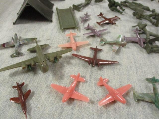 Vintage Plastic Toy Soldiers, Plains, Tents etc. - See All Photos