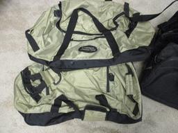 Quicksilver Carry On Suitcase, Forecast Travel Bag, and 2 Overseas Adventure Travel Bags