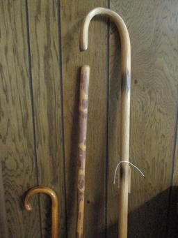 Three Walking Sticks and Canes