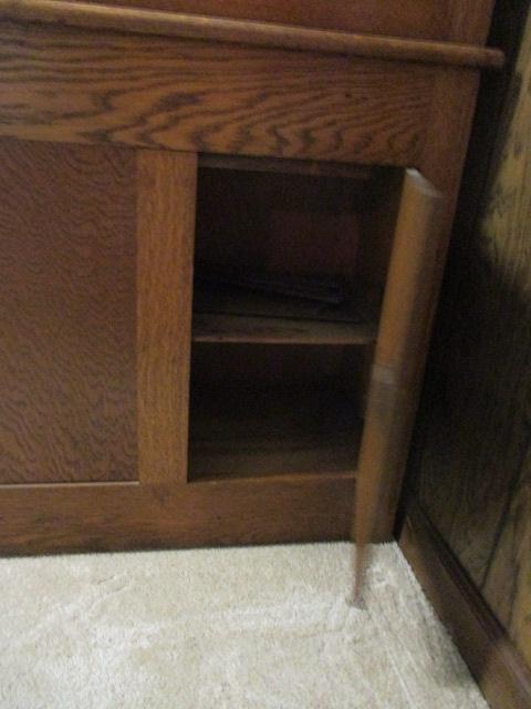 Antique Oak Roll Top Desk with Keys and Hidden Door