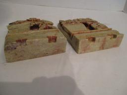 Pair of Carved Soapstone Bookends