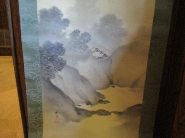 Pre-WWII Japanese Scroll Artwork - Mountain Scene