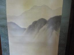 Pre-WWII Japanese Scroll Artwork - Mountain Scene