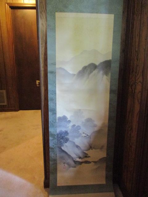 Pre-WWII Japanese Scroll Artwork - Mountain Scene