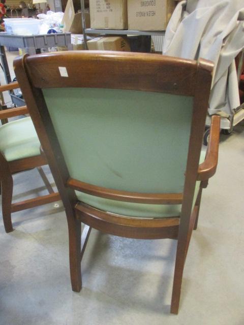 Pair of Vintage Thomasville Arm Chairs with Vinyl Seat and Back