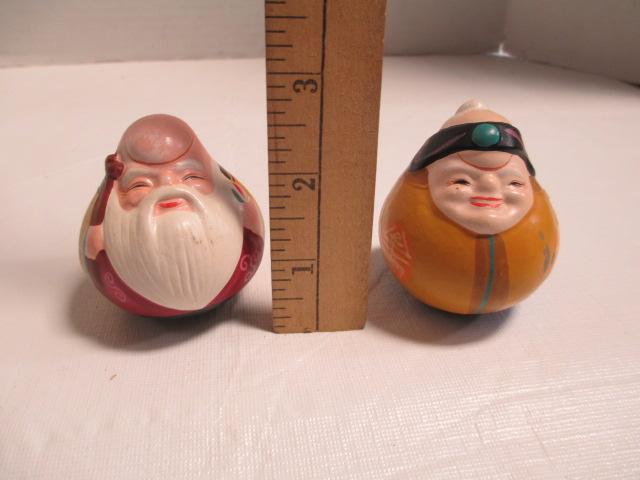 Pair Of Oriental Pottery Rattles