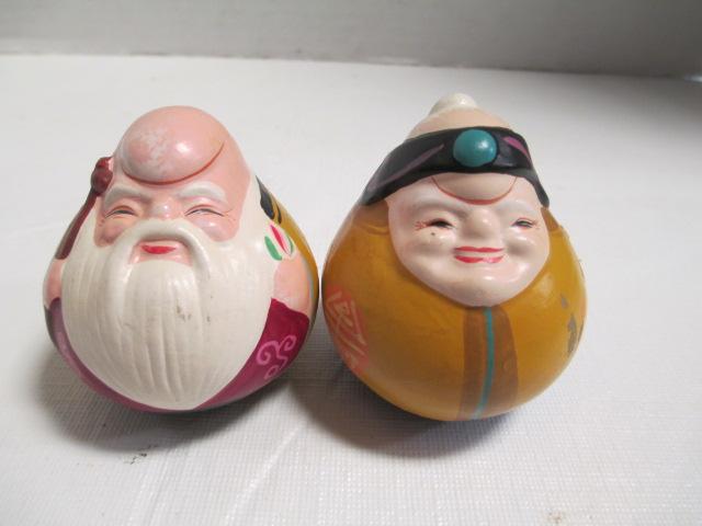 Pair Of Oriental Pottery Rattles