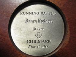 1979 Chilmark "Running Battle" Fine Pewter Sculpture By Brian Rodden