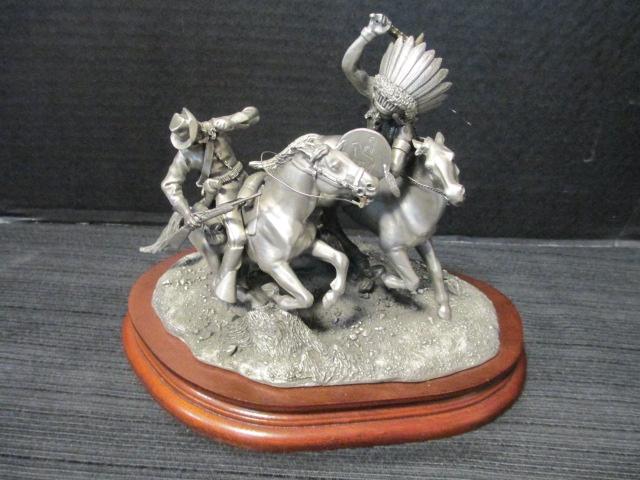 1979 Chilmark "Running Battle" Fine Pewter Sculpture By Brian Rodden