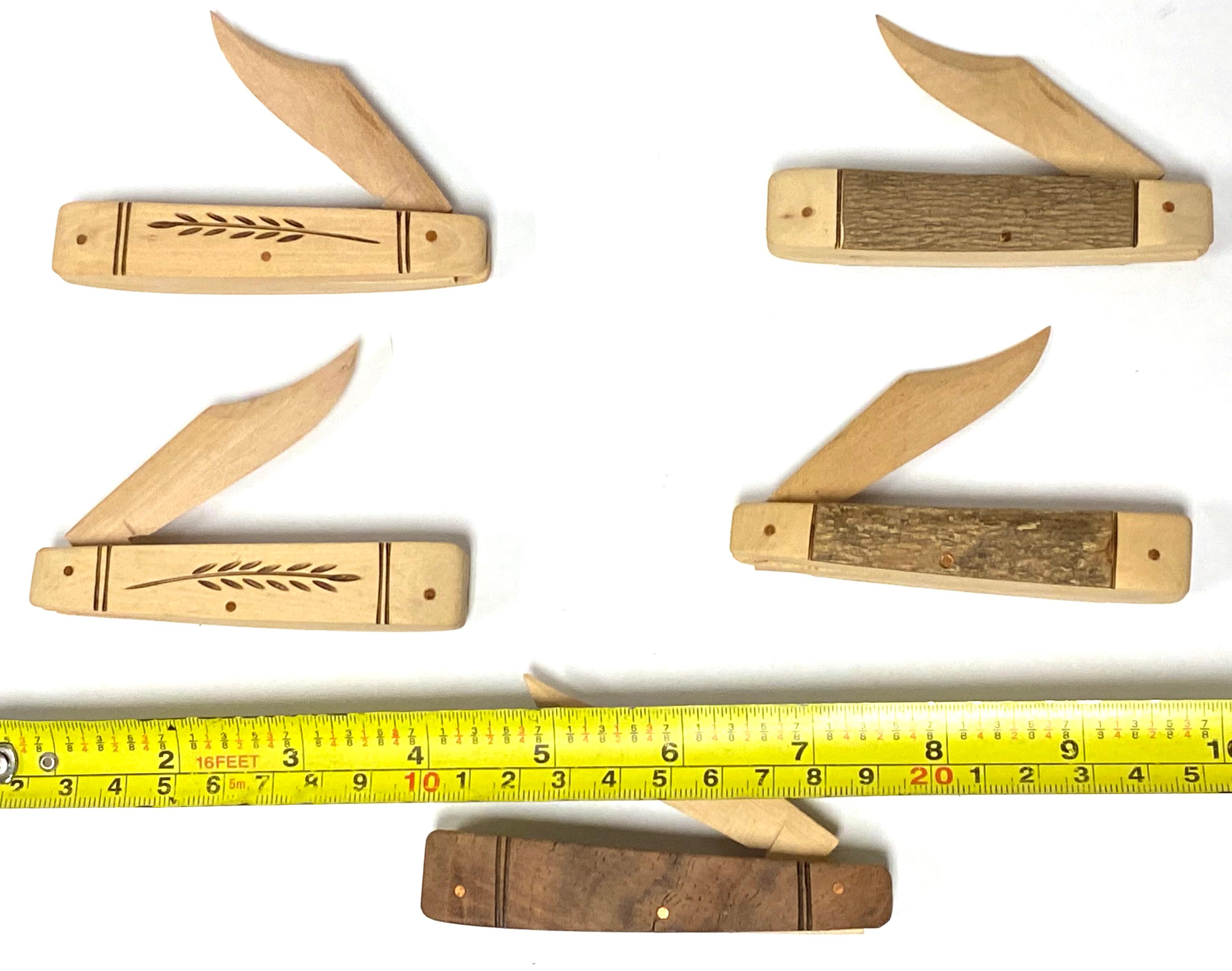 Group of 5 Handcarved Wooden Knives