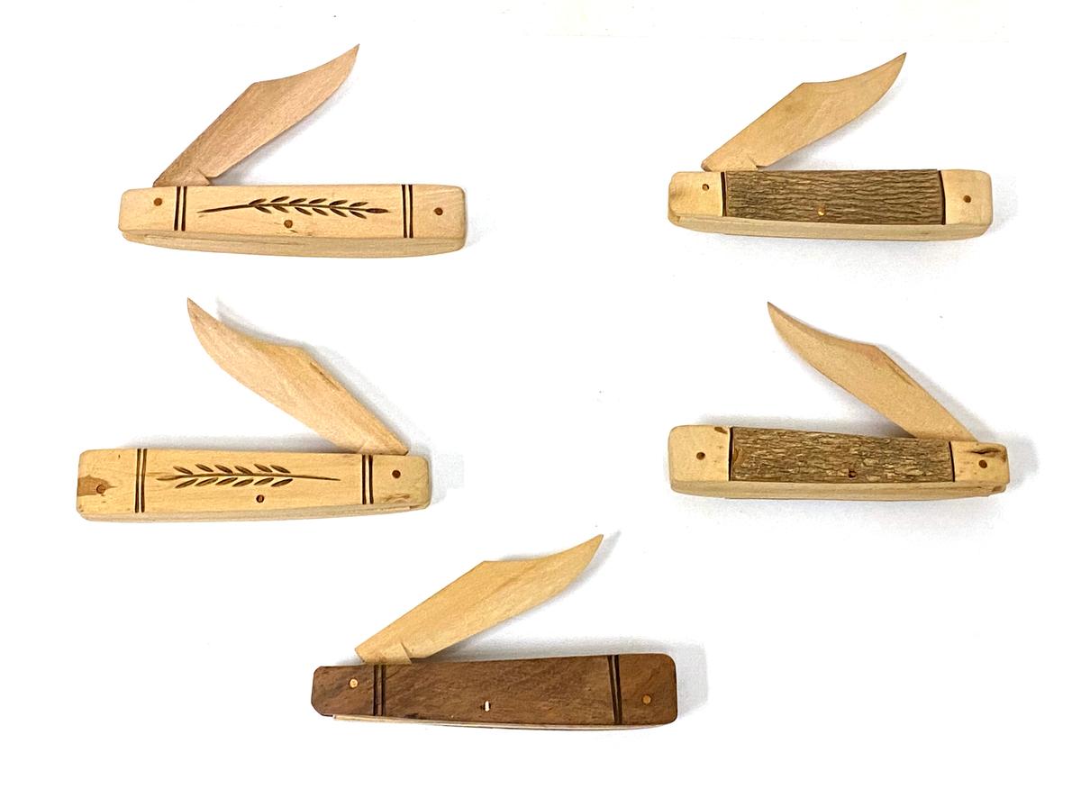 Group of 5 Handcarved Wooden Knives