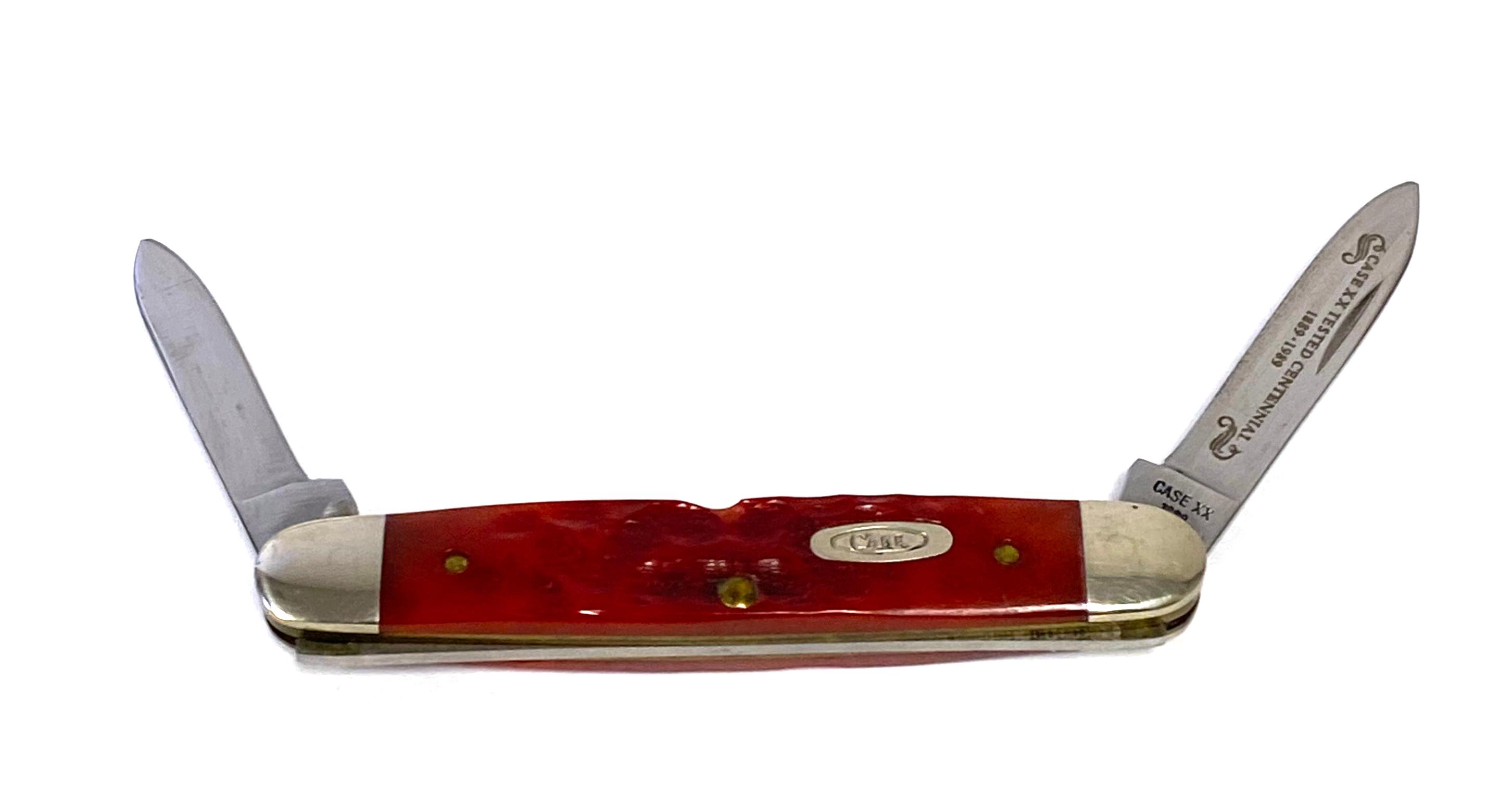 Case XX 1889-1989 Centennial R6279 SS Red Bone Pen Senator Knife