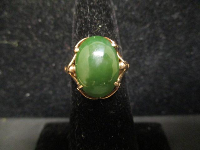 14k Gold Jade Ring