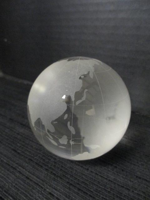 Etched World Globe Paperweight