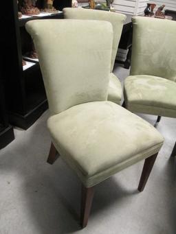 Set of Four Crate and Barrel Upholstered Slipper Chairs