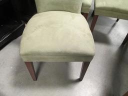 Set of Four Crate and Barrel Upholstered Slipper Chairs