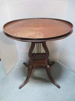 Pair Of Oval-Top Harp Base Side Tables