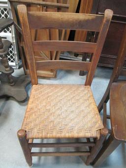 Wooden Side Chair And Cane Seat Side Chair