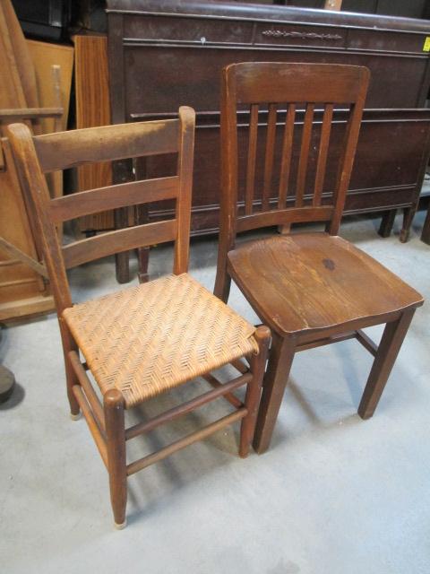 Wooden Side Chair And Cane Seat Side Chair