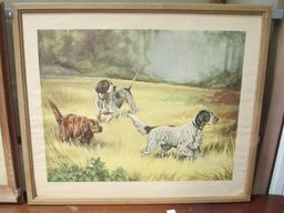 Pair Of Framed Hunting Dogs By Herb Chidley