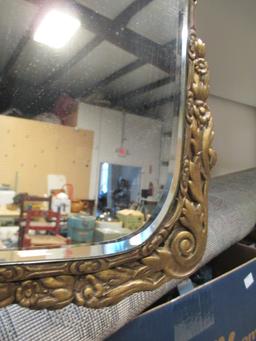 Small Beveled Mirror With Gilded Wood Frame