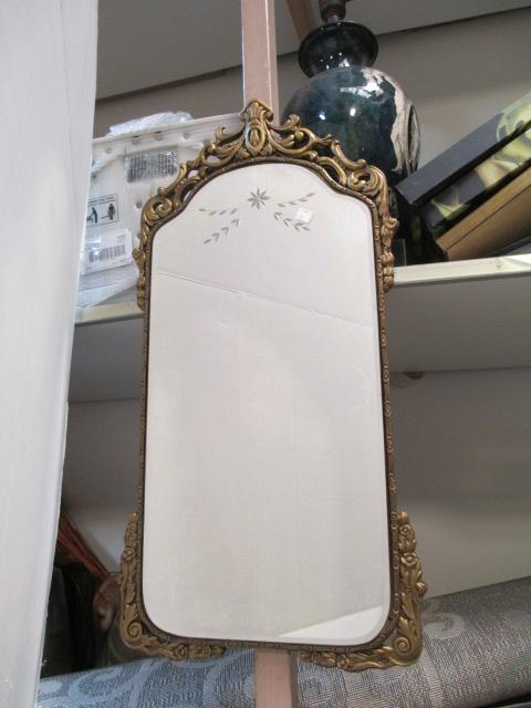 Small Beveled Mirror With Gilded Wood Frame