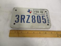 Five Texas Motorcycle License Plates