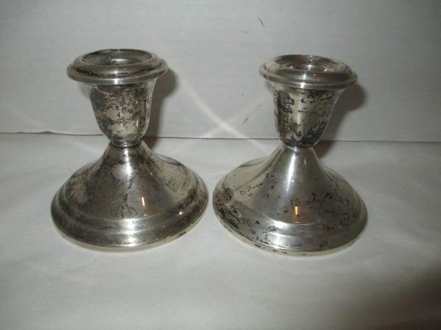 Pair of Weighted Sterling Candle sticks