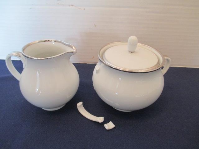 5 Piece Fursienberg Platters Bowl and Creamer and Sugar