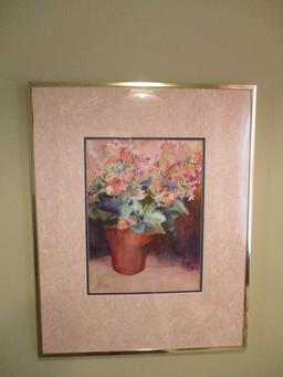 Framed and Matted Watercolor by Jean Southerdones