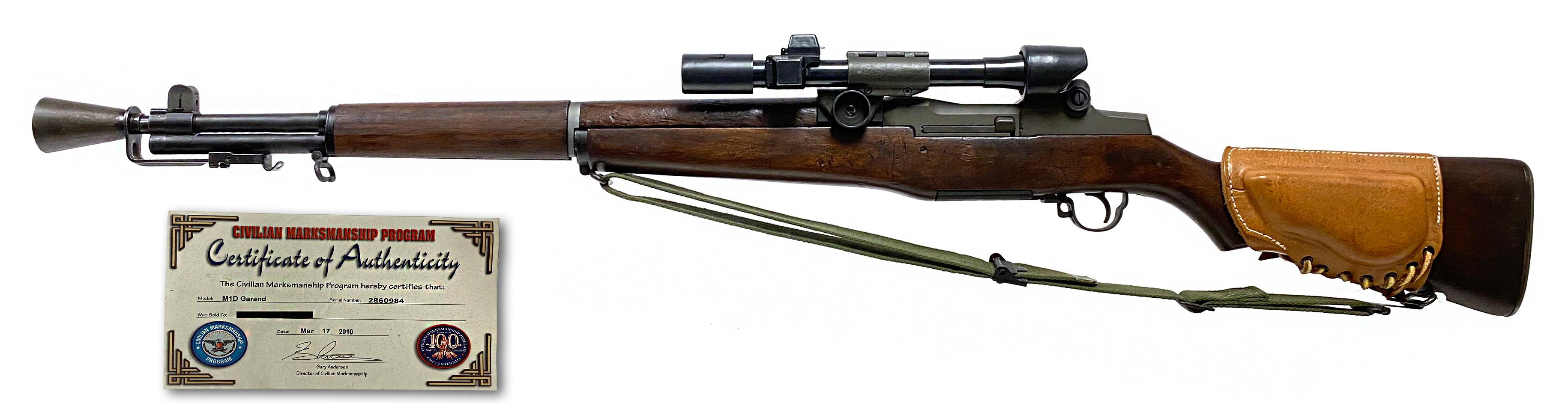 Excellent 1944 Springfield Armory M1-D Garand .30 Cal Sniper Rifle with M84 Scope & CMP CoA