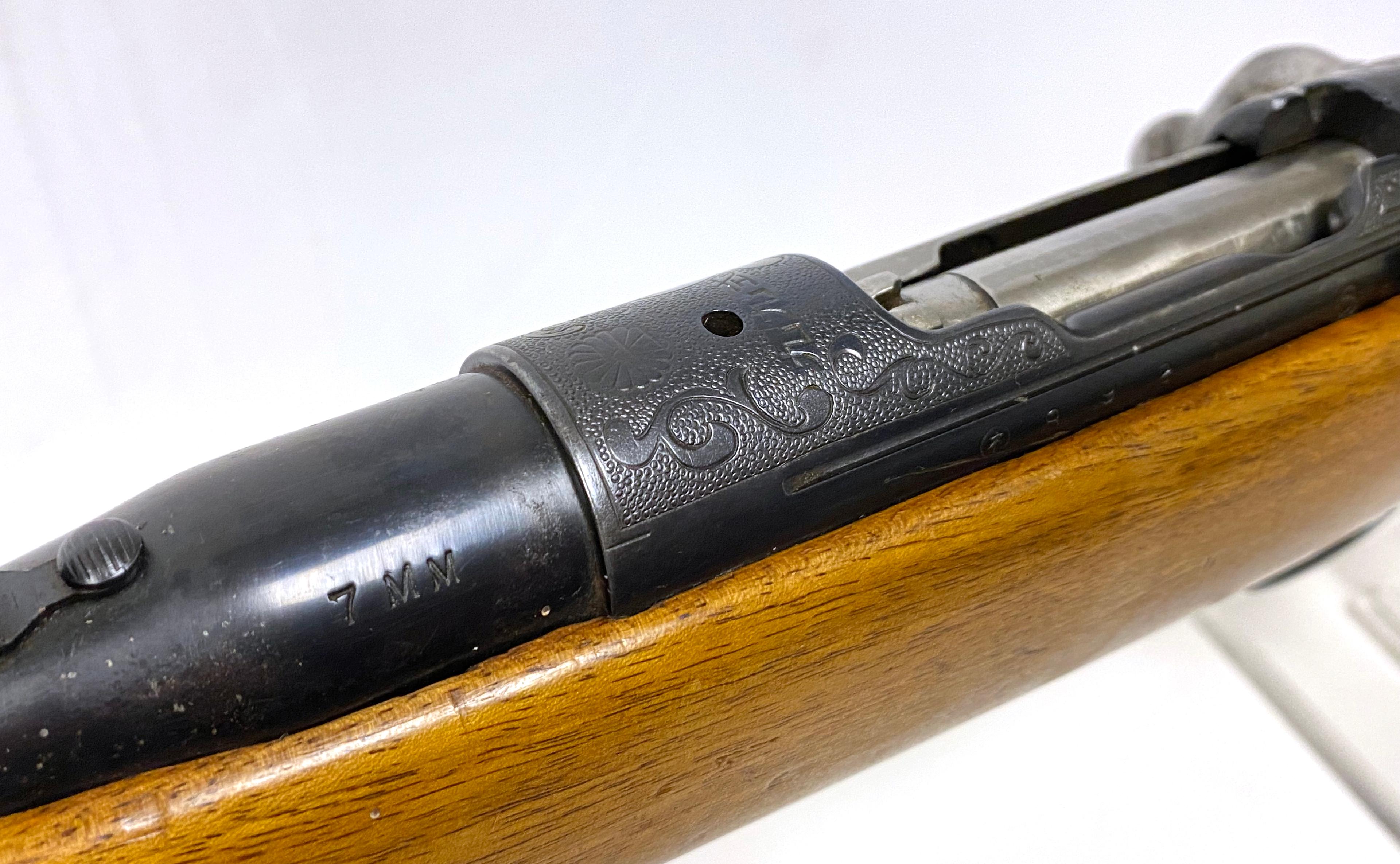 Custom Engraved Japanese Arisaka Type 99 Bolt Action Rifle with Mum in 7mm Mauser