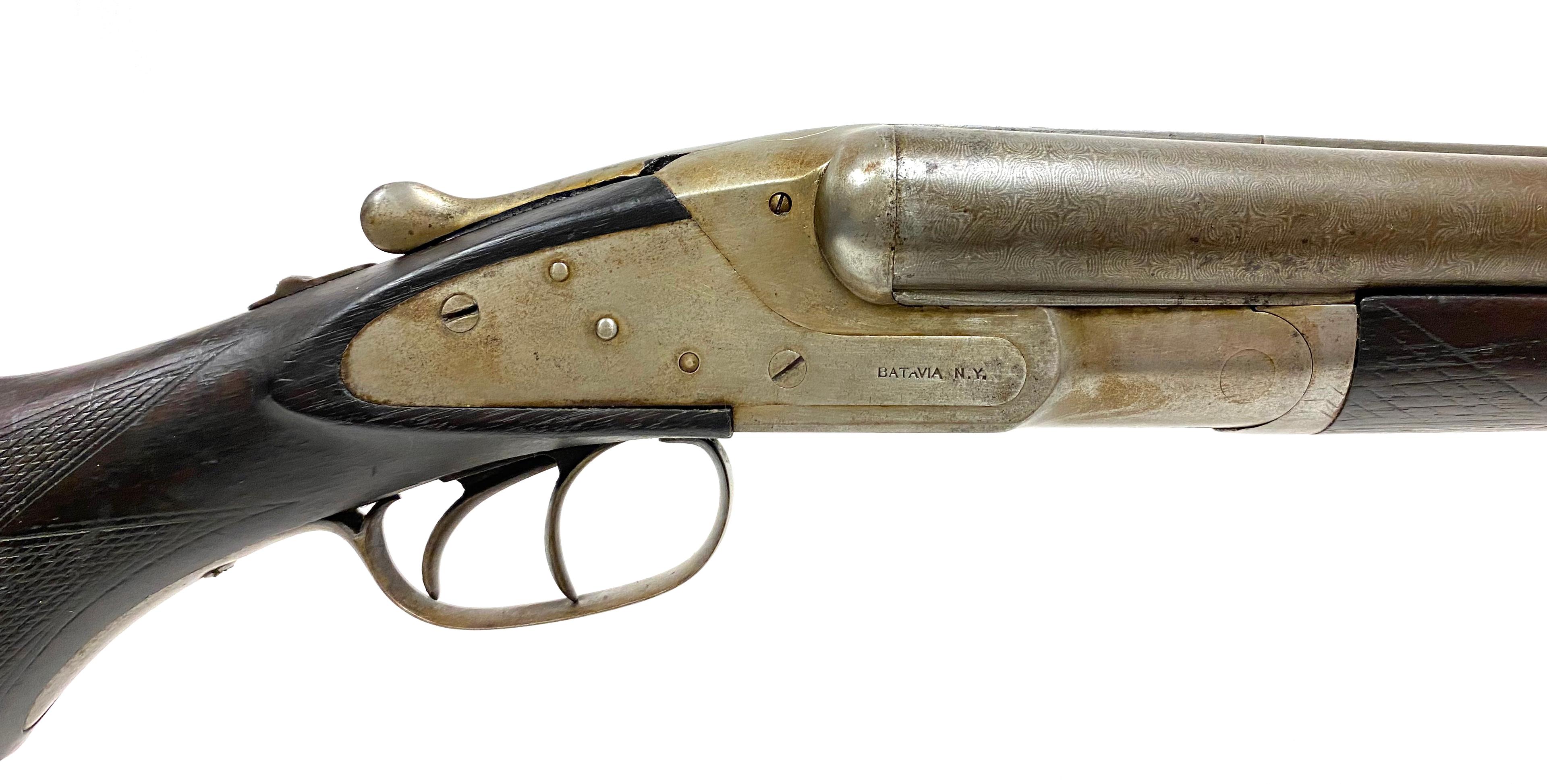 Baker Gun Co. Batavia N.Y. Damascus 12 GA. SXS Hammerless Shotgun